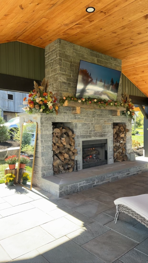 Custom Stone Fireplace